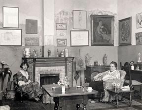 Alice B Toklas and Gertrude Stein in their parlor