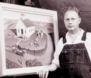 Grant Wood with a Painting