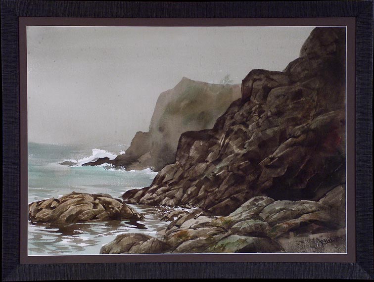 Ralph Baker Rocky Coastal Cliffs with Frame