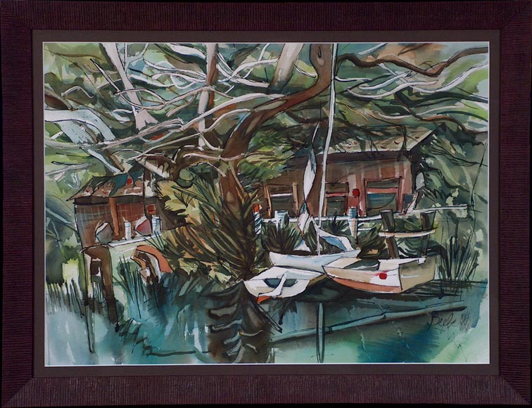 Sandra Beebe Quiet Cove Pacific Grove with Frame