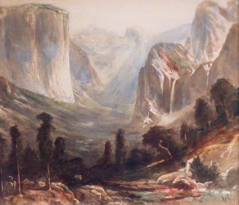 Harry Cassie Best, Yosemite Valley, 1915, watercolor or hand-tinted print