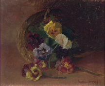 Josephine Blanch Pansies in a Basket