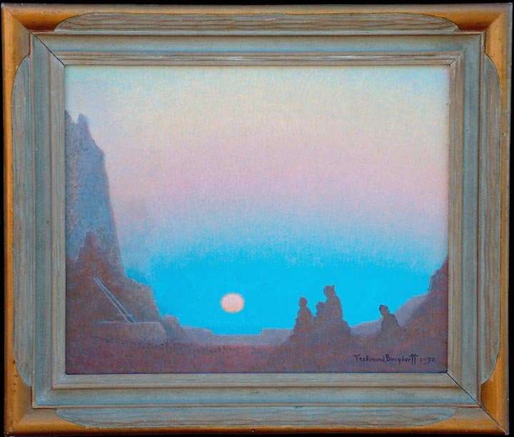 Ferdinand Burgdorff Indians at Monument Valley with frame