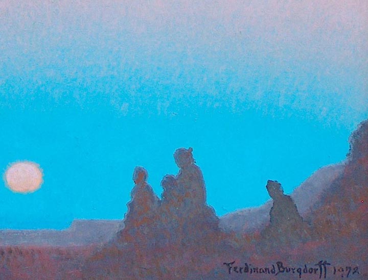Ferdinand Burgdorff Indians at Monument Valley Closeup