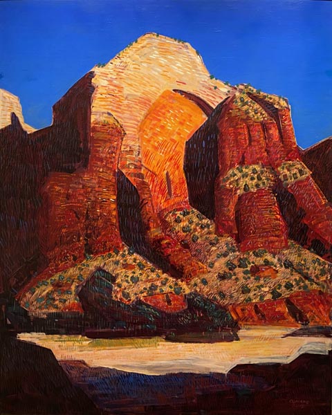 Conrad Buff, 1886-1975, American, born in Switzerland Red Arch Mountain, Zion National Park, c1940 (painted near the home of his artist friend, Maynard Dixon) Dijkstra Collection
