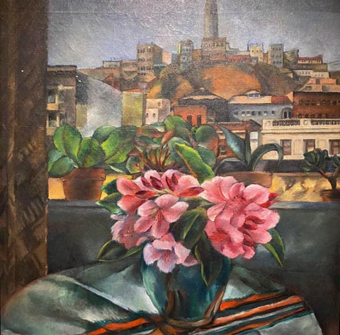 Miki Hayakawa 1904-1953, American, born Japan From My Window, View of Coit Tower, c 1935, Dijkstra Collection
