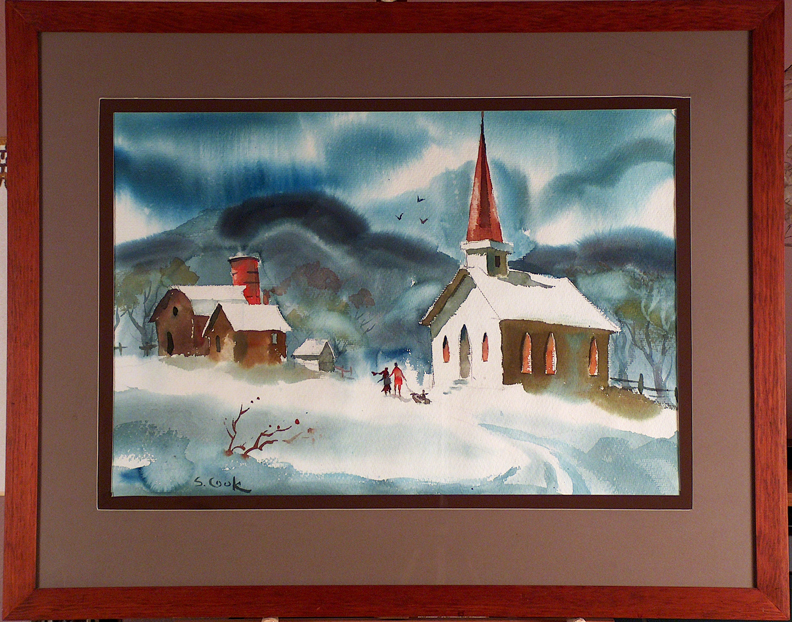 Sam Cook Chapel in the Snow with Frame