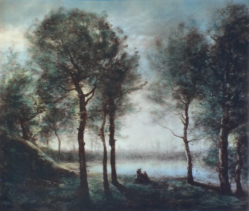 Jean Baptiste Camille Corot Print Woman and Child in a Grove