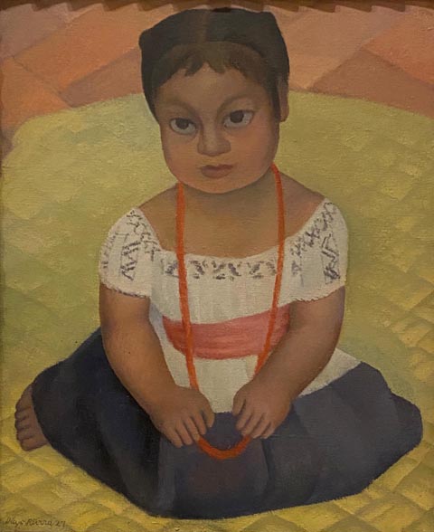 Diego Rivera, Child Sitting on a Petate, 1927, oil and wax on canvas San Franisco Museum of Modert Art