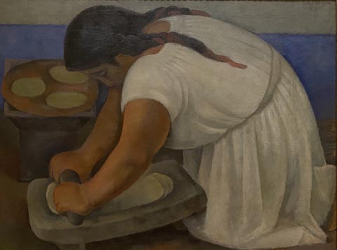 Diego Rivera, The Grinder, 1926, oil on canvas Museo Nacional de Arte, Inbal, Mexico City