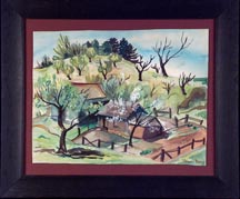 Virginia Chism Darce, 1910-1985, Spring Landscape, 1944, watercolor