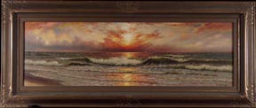 Richard Dey DeRibcowsky Sunset and Rolling Waves Large Midsized Thumbnail