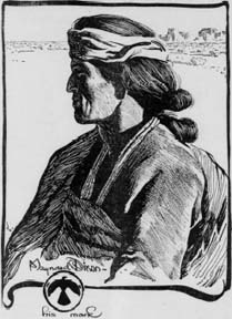 SF Call Illustration Portrait of a Navajo by Maynard Dixon 1904