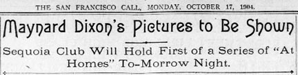 SF Call Story Title Maynard Dixon's Pictures to be Shown