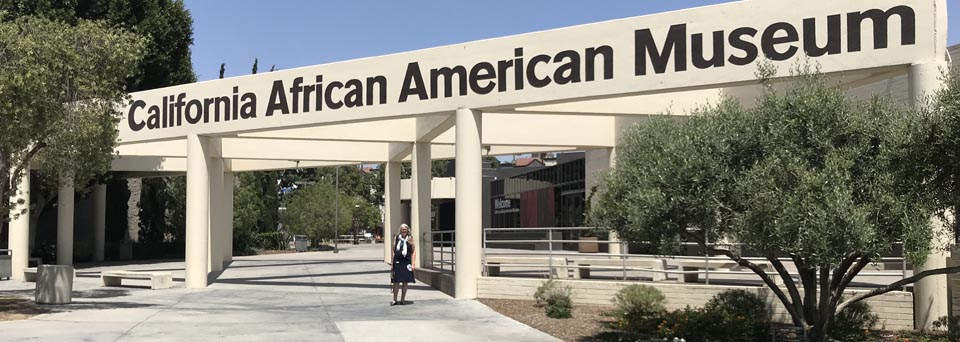 The California African American Museum, next door to the Los Angeles Coliseum