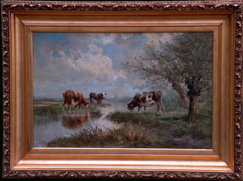 Hugo Anton Fisher Cattle Grazing with Frame