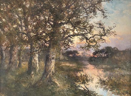 Hugo Anton Fisher 1854-1916, Marsh landscape  Gouache, 22 x 30  $3,500