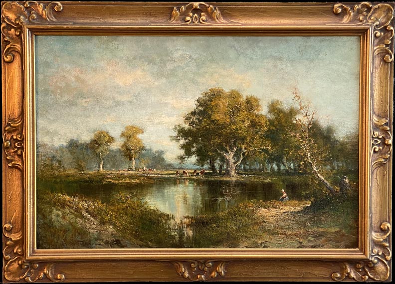Hugo Anton Fisher, Woman Fishing at Pasture Pond