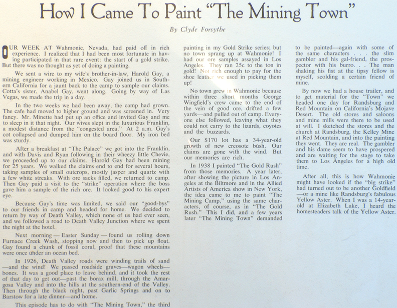 The Mining Town Print Verso