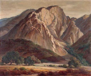 Valley Oaks and Mountain Oil on canvs, 25 x 30 Orpha Klinker, 1891-1964 