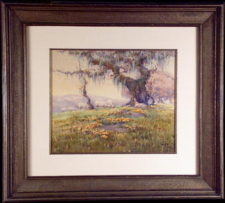 Grace Allison Griffith Sheep Grazing Sonoma with frame