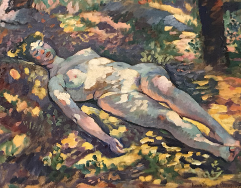 Henri Edmond Cross, Sleeping Nude in a Clearning, 1907 Musee de Grenoble, Grenoble, France