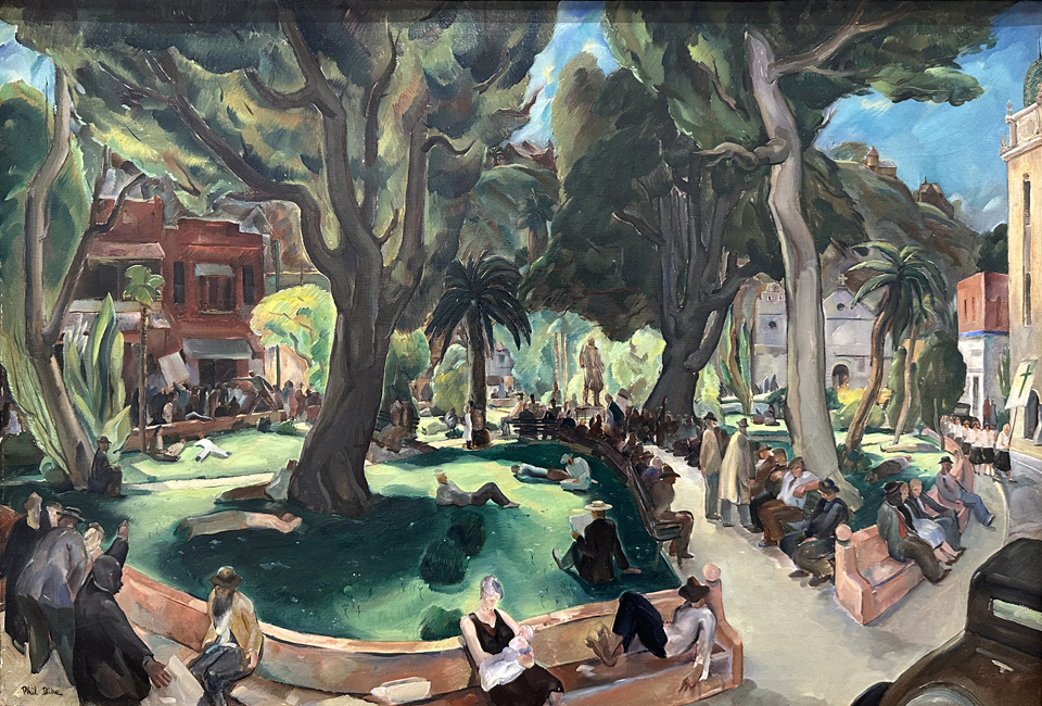 Phil Dike, Sunday Afternoon in the Plaza 1939 The Hilbert Collection 