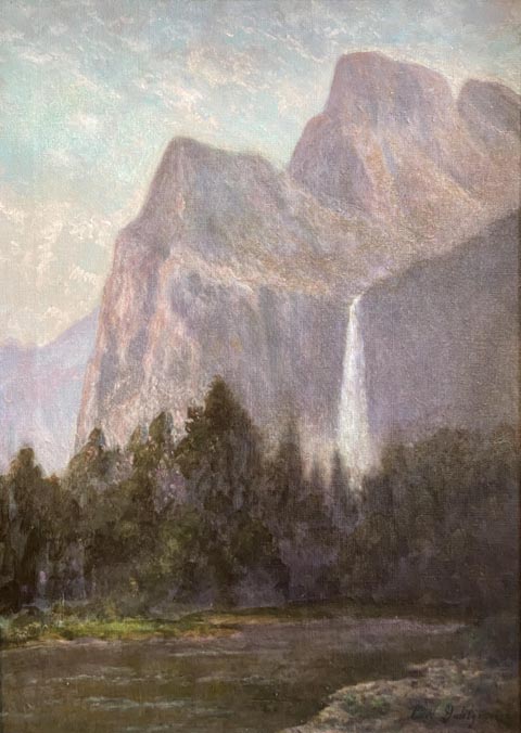 Carl Dahlgren, 1841-1920, Bridal Veil Falls, Yosemite, oil on canvas, 20 x 28