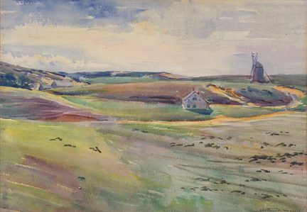 Arthur Merton Hazard Sunset and Windmill on Cape Cod 1927
