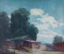 Anna Hefner Clouds Eucalyptus and Ranch Sheds Midsized Thumbnail