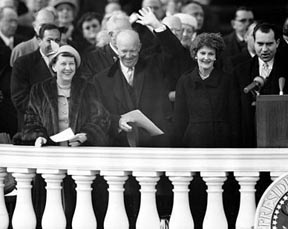 Eisenhowers and Nixons at the Swearing In 1957