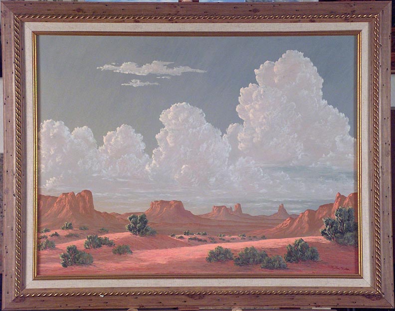 Kathi Hilton Monument and Clouds with vintage Frame