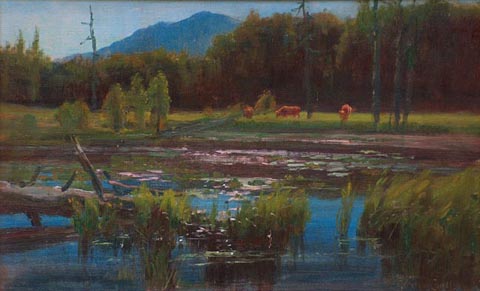 Grazing Below Mount Tamalpais Gordon Coutts 1868-1937 oil on canvas 11 1/2 x 18 1/4