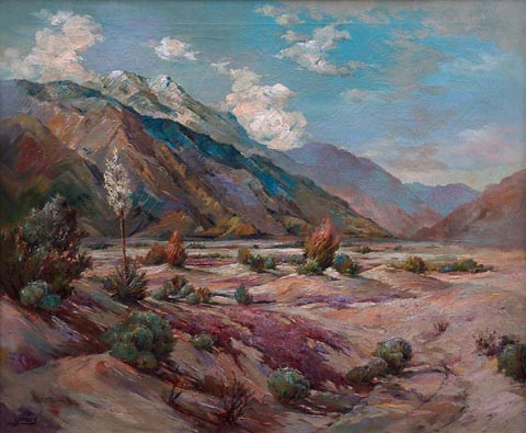 The Edge of the Desert Frances Upson Young 1870-1950  oil on cavas, 25 x 30