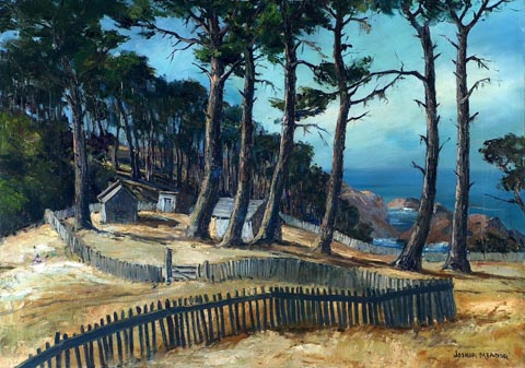 Joshua Meador, Stewart's Point, c1960-1965 Stewart's Point is located south of Sea Ranch Private Collection, sold by Bodega Bay Heritage Gallery
