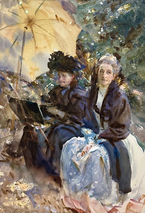John Singer Sargent, Miss Eliza Wedgwood & Miss Sargent Sketching , watercolor with gouache, c1908, Tate, Britain, London