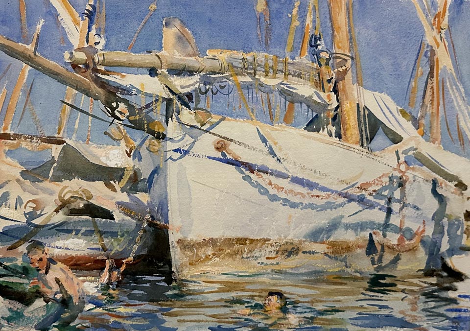 John Singer Sargent, White Ships, 1908 watercolor over graphite, Cincinnati Art Museum, Cincinnati, OH
