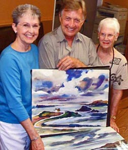 Ken Jenkins with a Thelma Speed Houston Watercolor