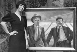 Orpha Klinker and Portrait of Will Rogers and Wiley Post
