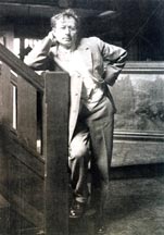Jean Mannheim by Stairs in his Studio