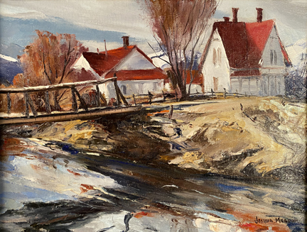 Joshua Meador 1911-1965, Bishop Ranch Bridge # 682 Oil on linen, 12 x 16  $2,500