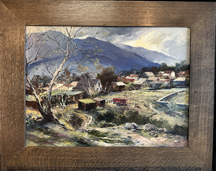 Joshua Meador, Community Path, scene near Meador's La Crescenta home showing the Verdugo Hills in the background, circa 1950- 1960