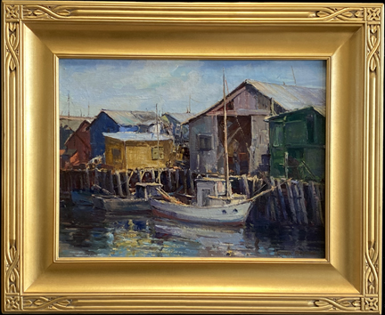 Joshua Meador 1911-1965, Pier at Monterey, #184, oil on linen, $6,000