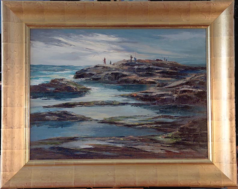 Meador Joshua Rock Fishing with Gold Frame
