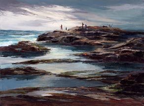 Joshua Meador Rock Fishing 20 x 27