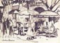 Joshua Meador Sketch: Outdoor Market 6 x 8 1/4 Meador Family Collection