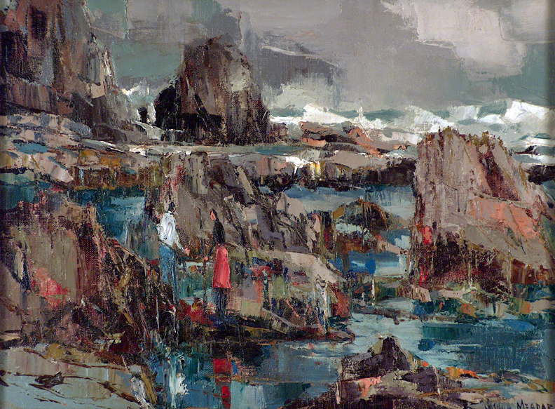 Joshua Meador 1911-1965, Tidepools 1904, oil on linen, 12 x 16, #2,500