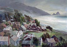 Joshua Meador Village by the Sea Haystack Rock Cannon Beach Oregon Midsized Thumbnail