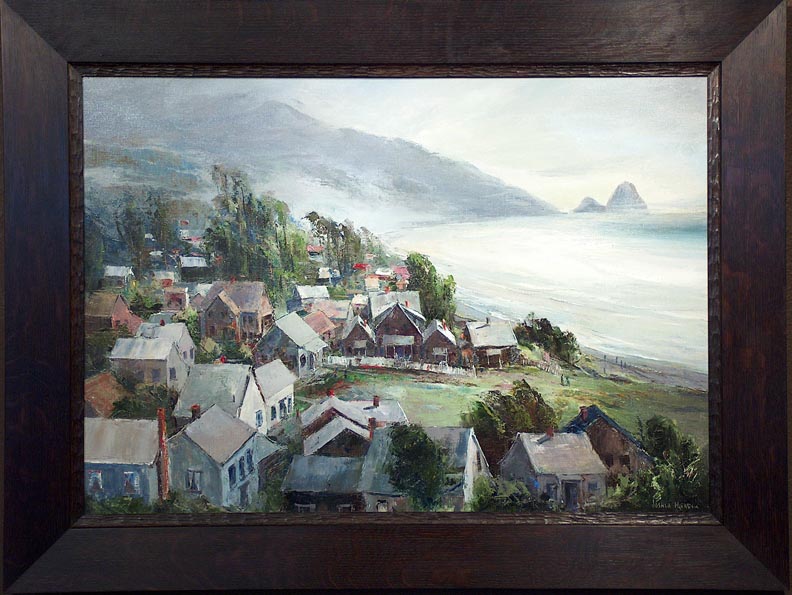 Joshua Meador Village by the Ocean with frame