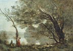 Jean Baptiste Camille Corot Print Woman and Children by a River Print